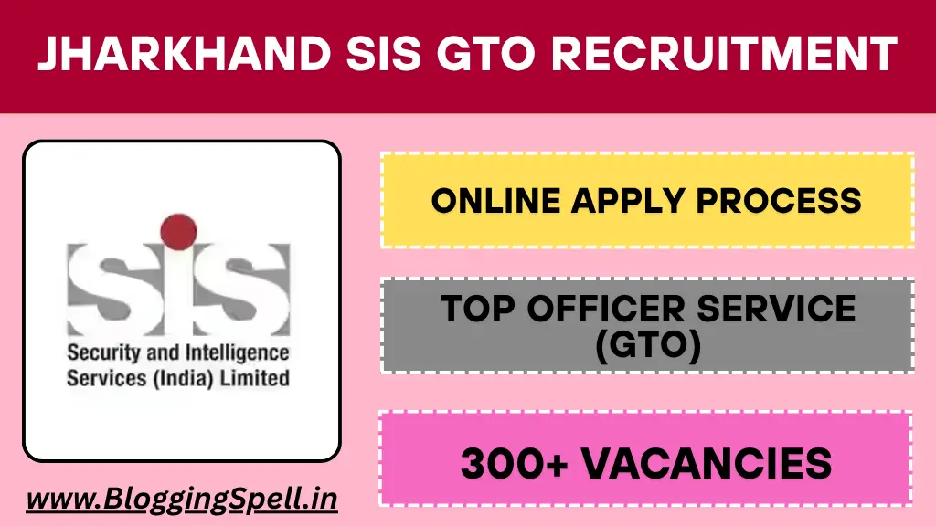 Jharkhand SIS GTO Recruitment